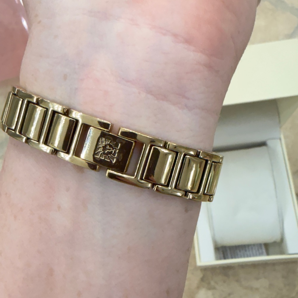Anne Klein Gold Rectangular Bracelet Watch - Picture 4 of 6